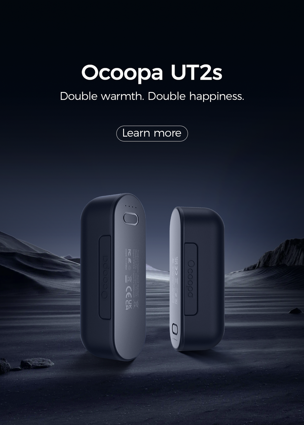 Ocoopa 118D - Chauffe-mains rechargeable à double chauffage 5 200 mAh