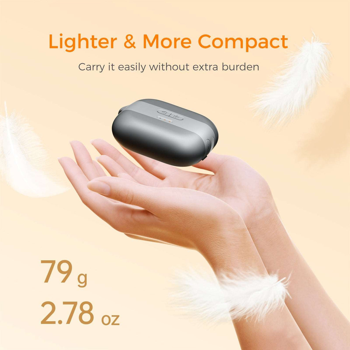 OCOOPA HeatCube portable rechargeable hand warmers with rapid dual-sided heating, safety alarm, LED light, and compact design.