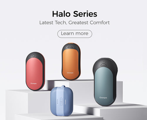 Ocoopa Halo Series - Latest Tech, Greatest Comfort | Rechargeable Hand Warmers, 5200mAh to 10,000mAh | Rapid Heating, 3 Temperature Settings